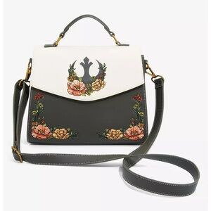 Box Lunch Star Wars cream & gray floral rebel handbag